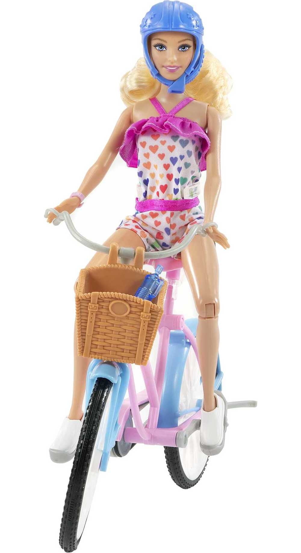 Barbie Doll And Bike Playset with Bike Ride Kids Set for Ages 3 to 7 Blonde Doll Bicycle Walmart