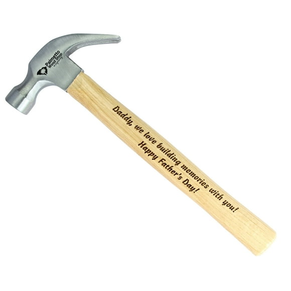 Palmetto Wood Shop Hammer - Laser Engraved Father's Day Gifts, Wood Hammer for Construction, Demolition, DIY Projects, Housework, Carpentry, Metalworking, Framing - Full-Size, 12.5-inch Claw Hammer