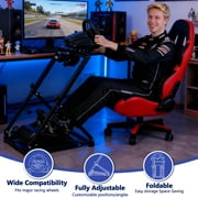Thicken Racing Wheel Stand - Foldable Triangle Structure Steering Wheel Simulator Cockpit Wheel Stand for Logitech Thrustmaster MOZA FANATEC