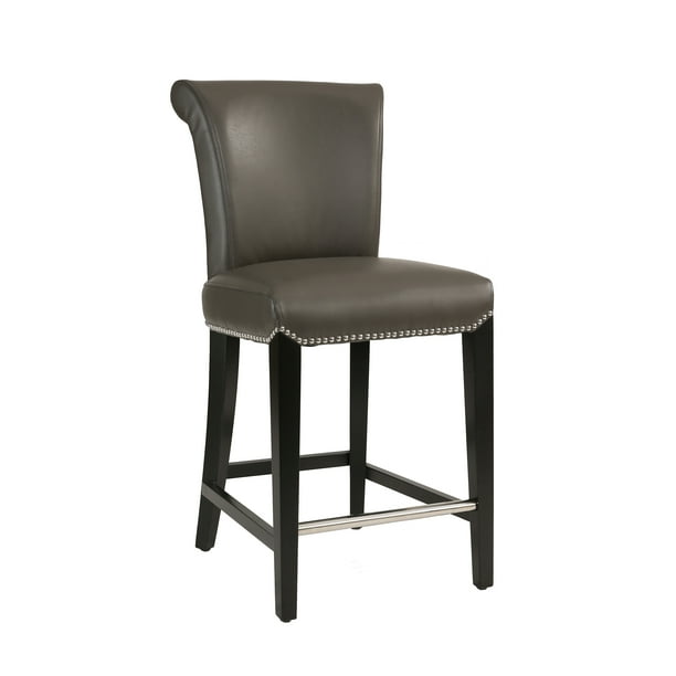 Brayden Gray Leather Counter Stool