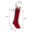 thumbnail image 4 of Sunloudy Christmas Solid Color Knitted Stockings Large Capacity Suspension Rope Gift Socks Christmas Decorations, 4 of 7