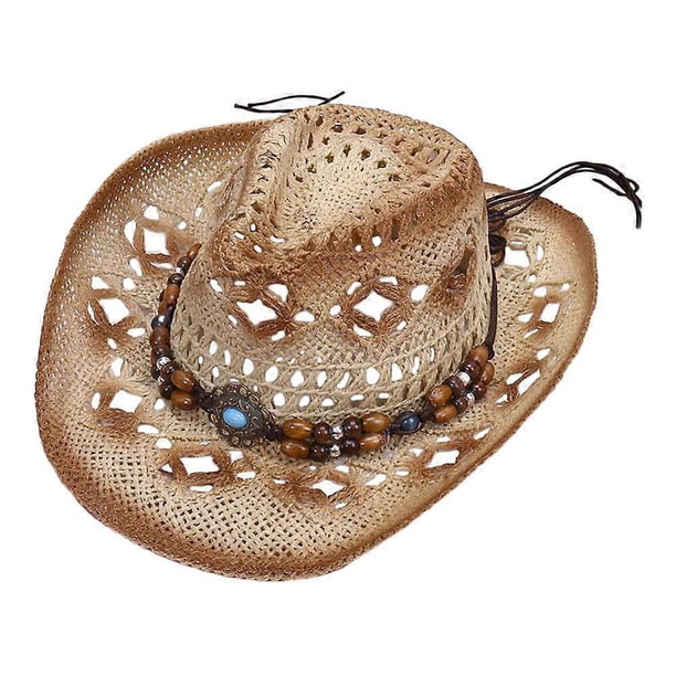 Western Cowboy Hat Wide Brim Hat Stage Performance Hat Unisex Straw Cowboy Caps