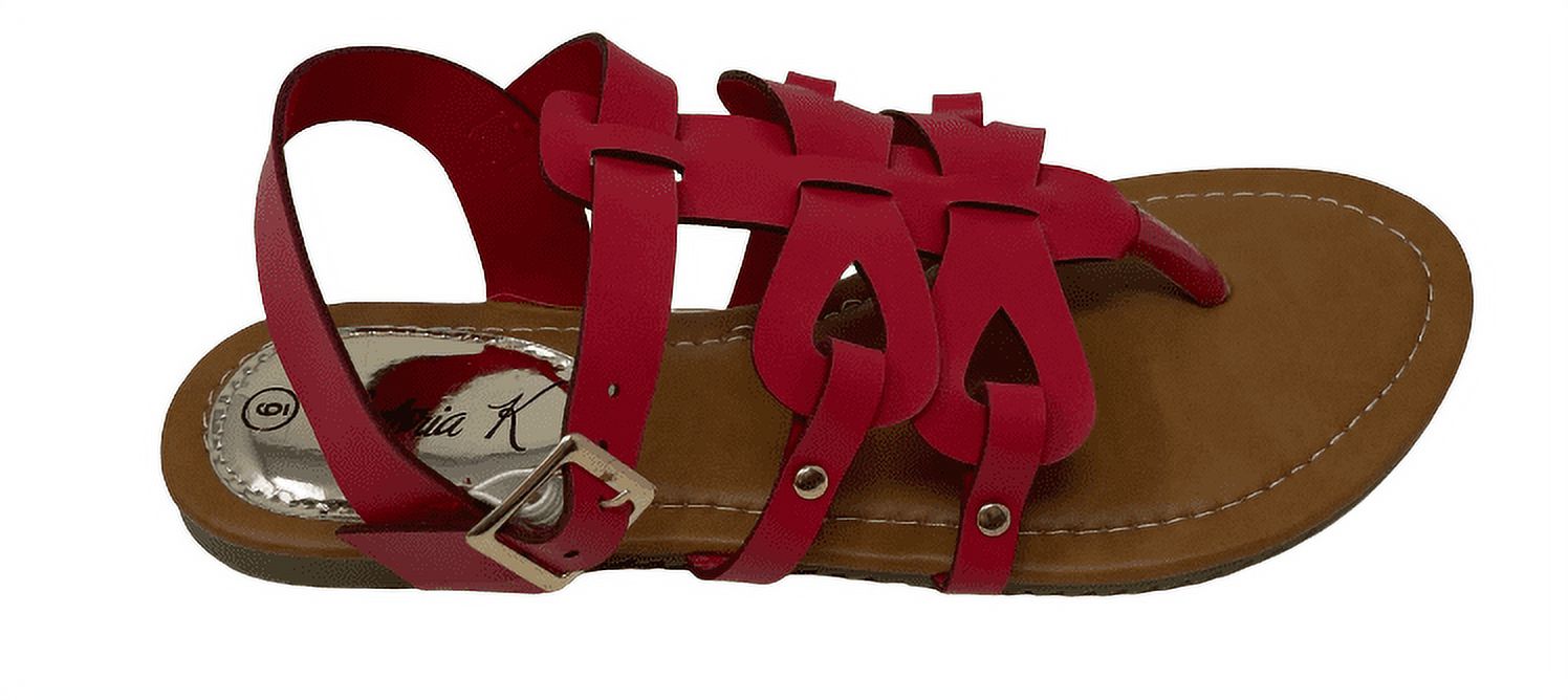 Victoria K Women's Gladiator Style Multi Loops With Double Crossover Sandals