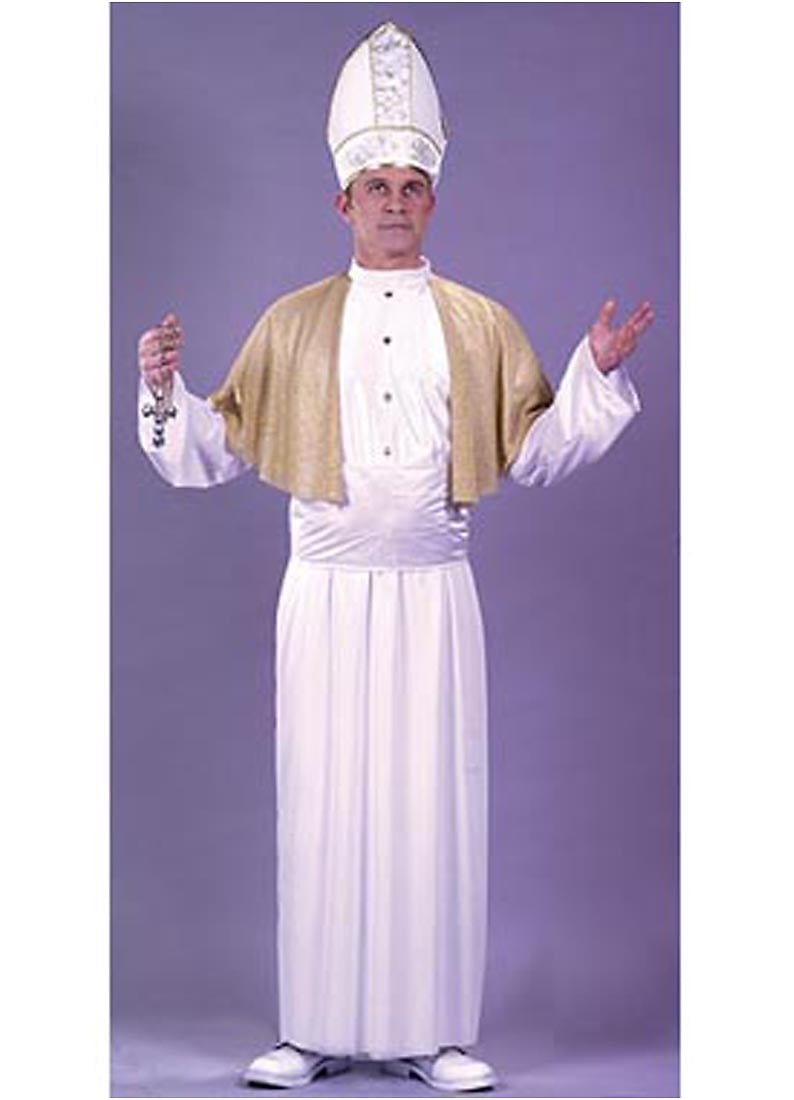 Mens Bishop Holy Cardinal Pope Priest Religous Fancy Dress Costume Outfit New 