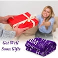 thumbnail image 2 of Get Well Gifts for Women Men after Surgery, Inspirational Gifts for Women, Feel Better After Surgery Gifts, Soft Warm Hug Blanket, Purple Get Well Throw Blanket, 2 of 6