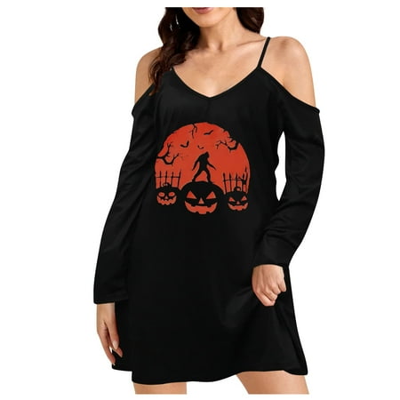 

festival Shirts Plus Size Costumes Women s Vampire Costume Gostbusters Women s Casual Dress Sling Solid Color Print Long Sleeve Dress Casual Dress With Corset T Shirts For Girls (XL Orange) TBKOMH