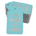 thumbnail image 1 of Inkdotpot Good Bye Tension Hello Pension Retirement Bottle Tag Real Rose Gold Foil Favor Hang Tags Pack Of 100, 1 of 6