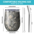 thumbnail image 5 of Camouflage 12oz Stainless Steel Insulated Wine Tumbler with Lid and Straw – Double Wall Vacuum Mug for Hot & Cold Drinks, 304 Steel Interior, Sweat-Free Design, 5 of 5