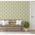 thumbnail image 3 of S4Sassy Peel & Stick Vinyl Wallpaper, Chic Tulip Arch Print Wallpaper Contact Paper Waterproof - Yellow, 25"x360", Textured Finish, Wall Covering for Home Decor in Bedrooms, Renter Spaces, Cabinets, 3 of 9