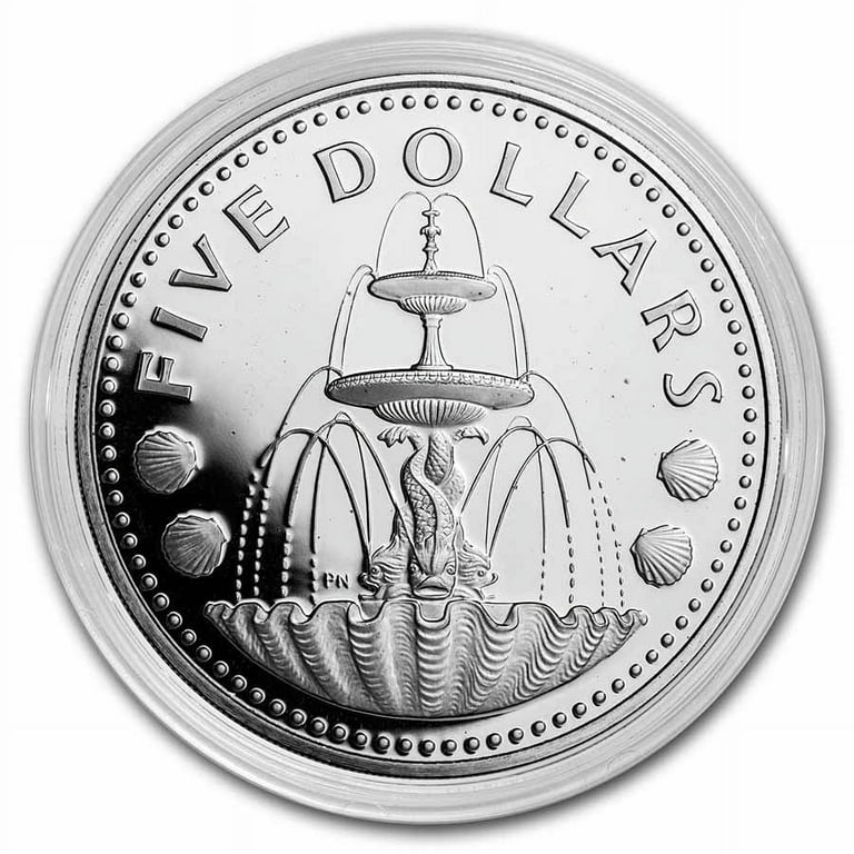 1973-1984 Barbados Silver $5 Fountain Proof - Walmart.com