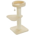 thumbnail image 2 of PEQULTI 36" Large Cat Scratching Post Tall Cat Scratcher for Indoor Pet  with Flower Perch Beige, 2 of 9
