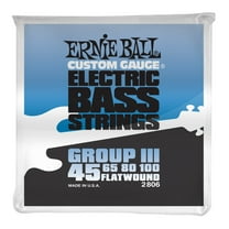 Ernie Ball Electric Bass String Set, Flatwound Group III, 45-100 Gauge