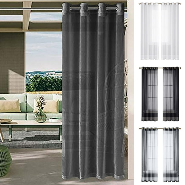 Aofa Panels Solid Color Sheer Window Curtains Elegant Window Voile Panels Drapes Treatment Transparent Window Grommet Floor Length Thick Curtains for