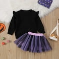 thumbnail image 7 of CUZIBR Toddler Girls Long Sleeve Hallowmas Embroider Pullover Tops T Shirt Skirts Outfits Soft Dailywear For Child, 7 of 7