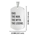 thumbnail image 2 of Stainless Steel Dad the Man Myth Legend Dog Tag Keychain Circle Ring, 2 of 2
