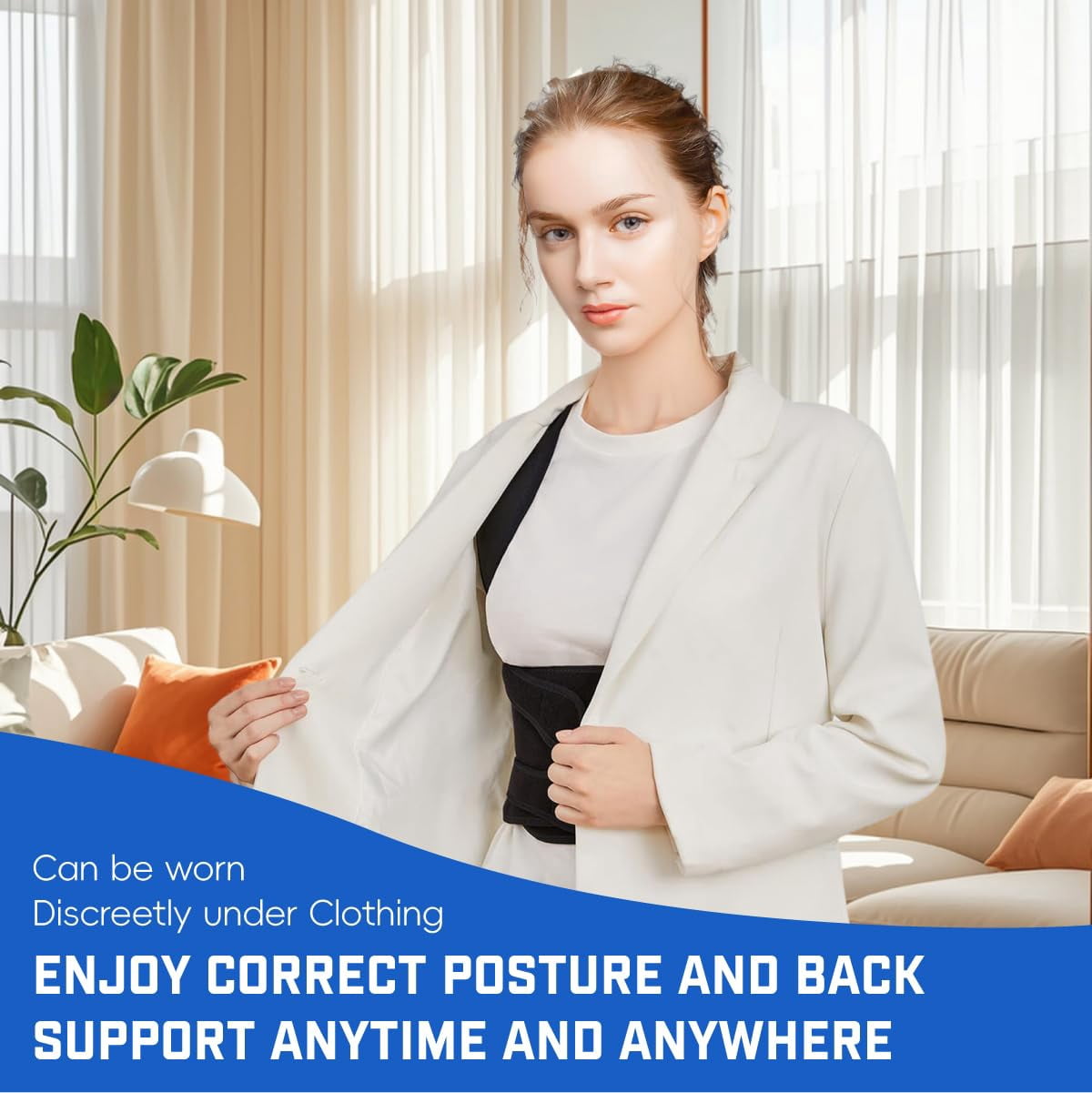 Back Brace Posture Corrector for Women & Men, Adjustable Shoulder Straightener with Full Back Support, Relief for Upper and Lower Back Pain, Scoliosis, Hunchback & Spine Alignment
