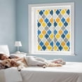 thumbnail image 4 of Yellow Blue Window Privacy Film Moroccan Trellis Retro Abstract Geometric Decorative Glass Window Film UV Blocking Static Cling Non-Adhesive Sticker Covering for Home Door 17.7 x 39.3 inches, 4 of 8