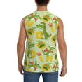 thumbnail image 4 of Goofa Cartoon Dinosaurs Printed Men's Sleeveless T-Shirt - Athletic Gym Workout Tank Top for Men - Moisture-Wicking, UPF 30+ Quick-Dry Muscle Tee-XX-Large, 4 of 8