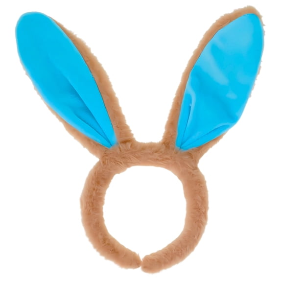 Brown & Blue Easter Bunny Ears for Easters Birthday Party Favors Props Accessories Gift Basket Supplies Holiday Decoration - 1 count