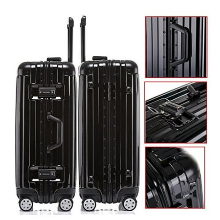 Business Travel Luggage Aluminum Frame Suitcase Hardside Spinners TSA Approved Lock 360 Rolling Wheels Strong Suitcase fit Men Women 20-28 (Best Luggage For Business Suits)