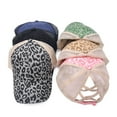 thumbnail image 4 of High Ponytail Hat Womens Leopard Print Baseball Cap Dad Trucker Adjustable Baseball Mesh Hat, 4 of 4