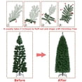 thumbnail image 6 of Easyfashion Clear Prelit Green Hinged Spruce Pencil Artificial Christmas Tree, 6', 6 of 12
