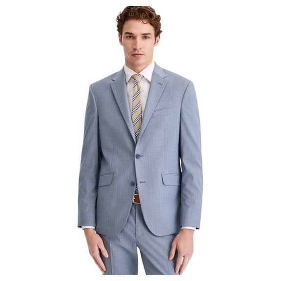 Bar Iii Mens Slim fit Suit Jacket Blazer 38 R Navy Blue Plaid Stretch