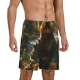 thumbnail image 2 of Logiee Forest Creek Cute Dog Print Men's Pajama Shorts with Drawstring & Pockets,Sleep Shorts for Men,Sleepwear Bottoms,Elastic Waistband Loungewear-X-Large, 2 of 6