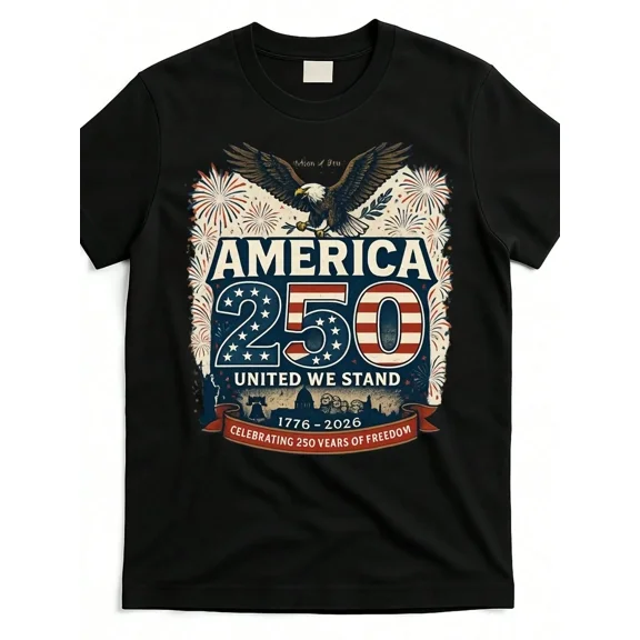 America 250th Anniversary T-Shirt United We Stand 1776-2026 Patriotic Graphic Tee for Men and Women