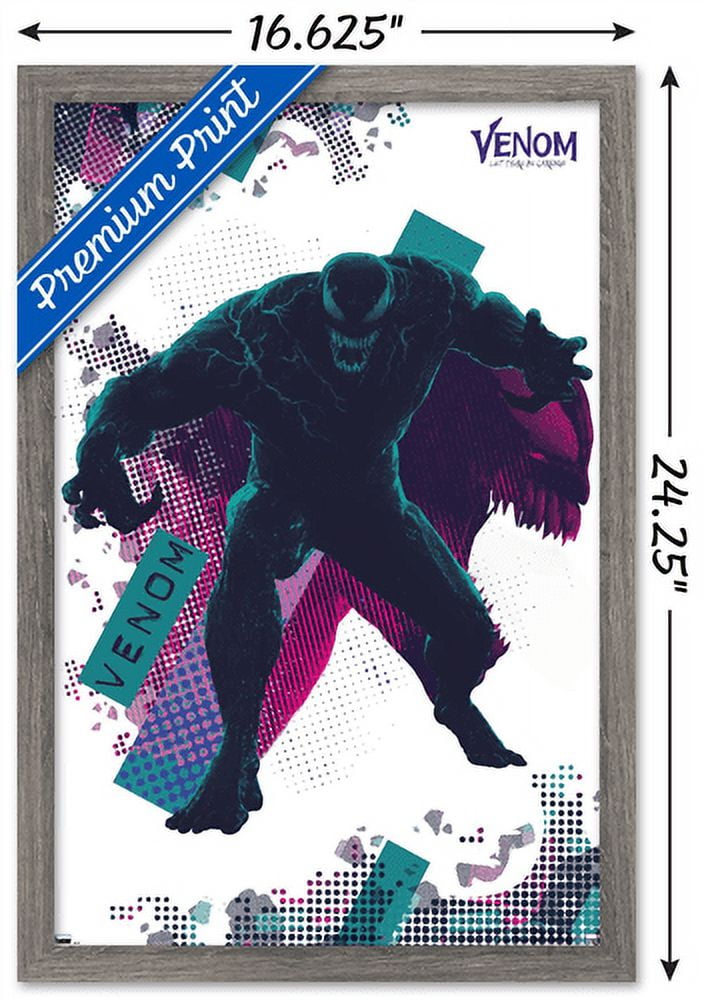 Marvel Venom: Let There be Carnage - Dots Wall Poster, 14.725" x 22.375", Framed