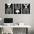 thumbnail image 3 of Minimalist Boho Canvas Wall Art - Mid Century Modern Geometric Pictures Prints Black and White Artwork Bohemian Wall Art for Bedroom Living Room Bathroom Office Aesthetic Decor 12" x 16" x 3 Piece Set, 3 of 6