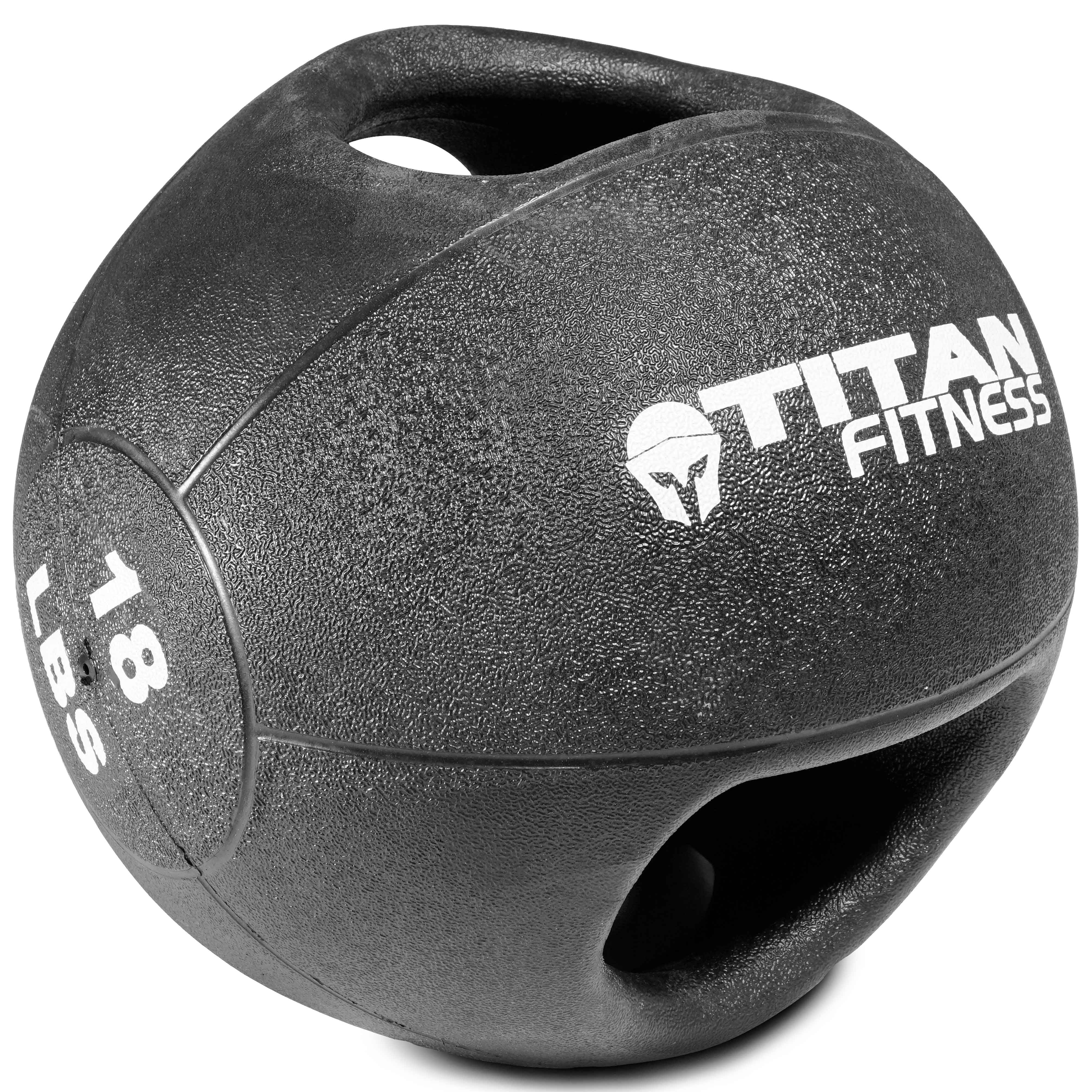 Titan Fitness 18 lb Dual Grip Medicine Ball Rubber Muscle Driver Sport