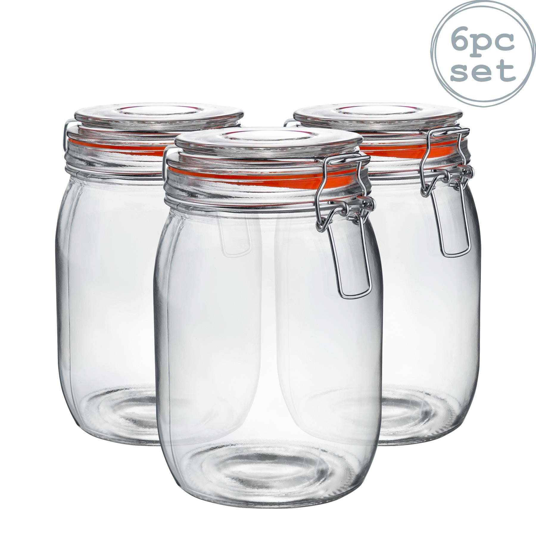 Basics153.6 oz. X-Large Glass Mason Canister Jar, Clear Glass jars with  lids Squeeze bottle Kitchen organizer Container Small co - AliExpress