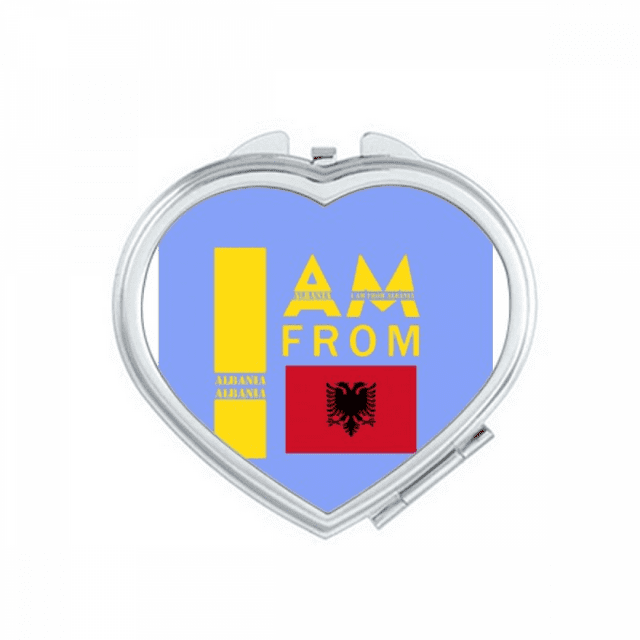 I Am From Albania Art Deco Fashion Mirror Travel Magnification Portable Handheld Pocket Makeup
