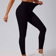 thumbnail image 4 of lcziwo Prime Today, Women's High Waisted Butt Lifting Yoga Pants Solid Color Stretch Workout Leggings Casual Full Length Elastic Fitness Tights Black L, 4 of 5