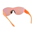 thumbnail image 4 of Mens Retro Color Mirror Shield Wrap Futuristic Sport Sunglasses Orange - Fuchsia Mirror, 4 of 4
