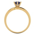 thumbnail image 4 of 0.5 ct Round Cut Simulated Blue Sapphire Solitaire 14K Yellow Gold Womens Engagement Ring, 4 of 5