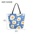 thumbnail image 5 of FORMRS Womens Canvas Tote Bag with Zipper Inner Pocket Shoulder Handbag, Cute Fried Eggs, 5 of 7