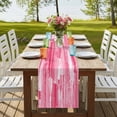 thumbnail image 4 of Table Runners 70 Inches Long Dress Scarves, Pink Abstract Farmhouse Coffee/Dining/Kitchen Table Decor, Holiday Table Runner, Vintage Geometric Gradient Oil Painting Modern 13x70 Inch, 4 of 9
