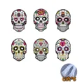 thumbnail image 1 of Máscaras faciales de papel coloridas para fiesta tianjinghao 6 piezas Calavera Día de los muertos, 1 of 4