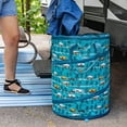 thumbnail image 2 of Camco Life is Better at the Campsite Pop-Up Container - Picnic Trash Can - 18 by 24-in, Teal (42987), 2 of 6