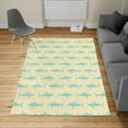 thumbnail image 2 of Sea Animals Turkish Area Rug, Sharks Swimming Horizontal Silhouettes Powerful Dangerous Wild Life, Soft Carpet for Living Room Decor, 4' X 5.7', Pale Peach Sea Blue, by Ambesonne, 2 of 4