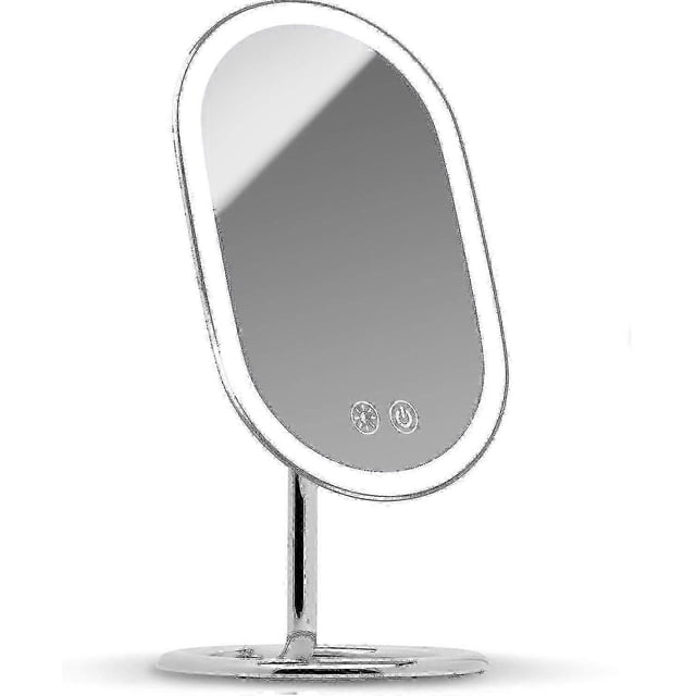Rechargeable LED Lighted Makeup Mirror with Dual Magnification for Wall Mounting