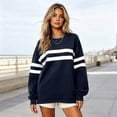 thumbnail image 4 of Women's 2026 Striped Oversized Sweatshirt Spring Crewneck Long Sleeve Shirts Casual Color Block Pullover Tops, 2XL, 4 of 5