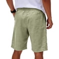 thumbnail image 5 of GrmtClth Linen Shorts for Men Casual Elastic Waist Drawstring Short Loose Fit Summer Vacation Beach Shorts Classic Fit Stretch Outdoor Golf Shorts with Pockets Green L, 5 of 7