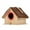 Red hole #29, variant on Aritical Handmade Bird Feeder Decorations Outdoor, Weatherproof Material Bird Feeder House, Hummingbird Feeders Houses Outdoor, Large Wood Bird Feeders(with Standing Pillars)