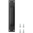 thumbnail image 1 of Tirador de puerta negro, tirador de puerta corredera de metal para puertas de granero, puertas de madera, puertas de jardín, distancia entre orificios de 180mm con tornillos, 1 of 1