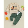 thumbnail image 2 of Thanksgiving Baby Boy Outfit Turkey Gobble Crewneck Sweatshirt Long Pants Toddler Fall Winter Clothes, 2 of 8