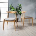 thumbnail image 2 of Francie Fabric with Walnut Finish Dining Chairs  2-Pcs Set  Light Grey / Walnut, 2 of 7
