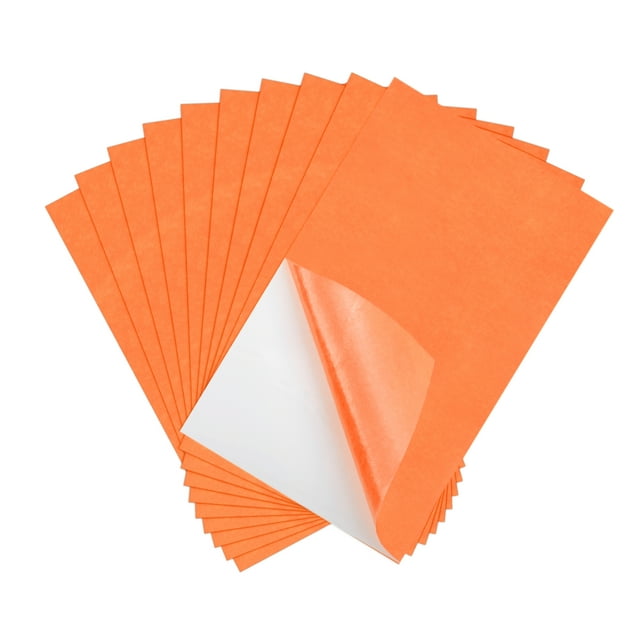 Hojas de fieltro adhesivas Uxcell 30cmx20cm para pegar y usar, naranja amarillo, 10 piezas